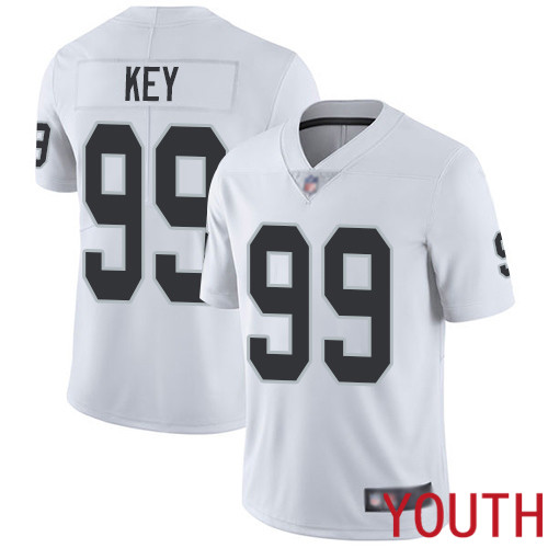 Oakland Raiders Limited White Youth Arden Key Road Jersey NFL Football #99 Vapor Untouchable Jersey->youth nfl jersey->Youth Jersey